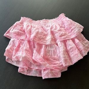 Loveshackfancy pink mini skirt
